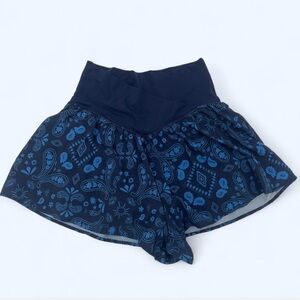 Offline by Aerie Blue Paisley High-Waisted Athletic Shorts